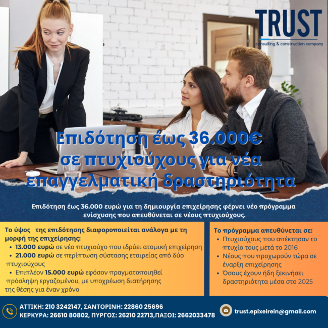 36.000€ ΓΙΑ ΝΕΟΥΣ ΠΤΥΧΙΟΥΧΟΥΣ (4) 36.000€ ΓΙΑ ΝΕΟΥΣ ΠΤΥΧΙΟΥΧΟΥΣ (4)
